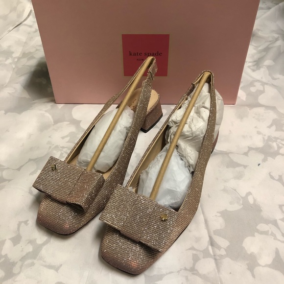 Kate Spade Sienna Bow Block Heel Sling Pumps
